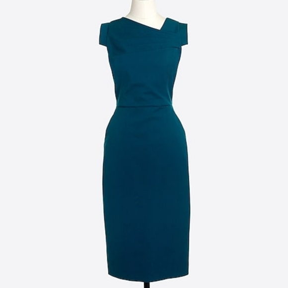J.Crew Factory Blue Origami Sheath Dress - Picture 1 of 10